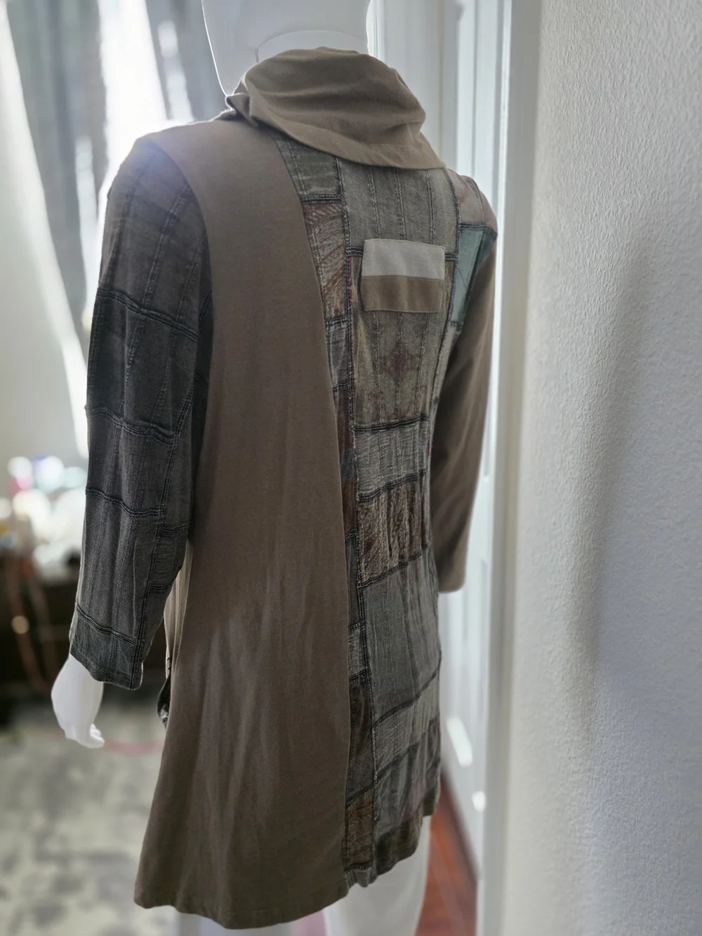 Parsley & Sage Patchwork Cowl Neck Women's Tunic - Size L